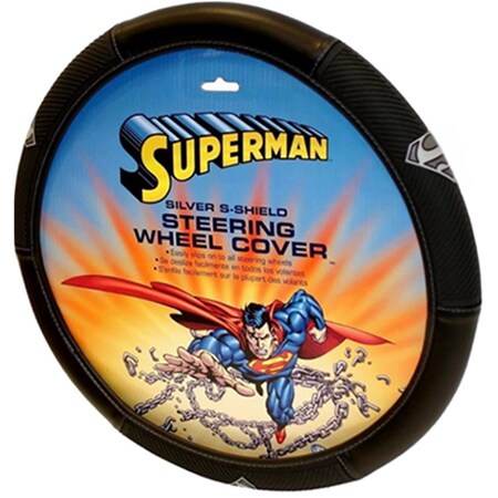 Plasticolor Plasticolor 6483R05 Superman Silver S-Shield Steering Wheel Cover 6483R05